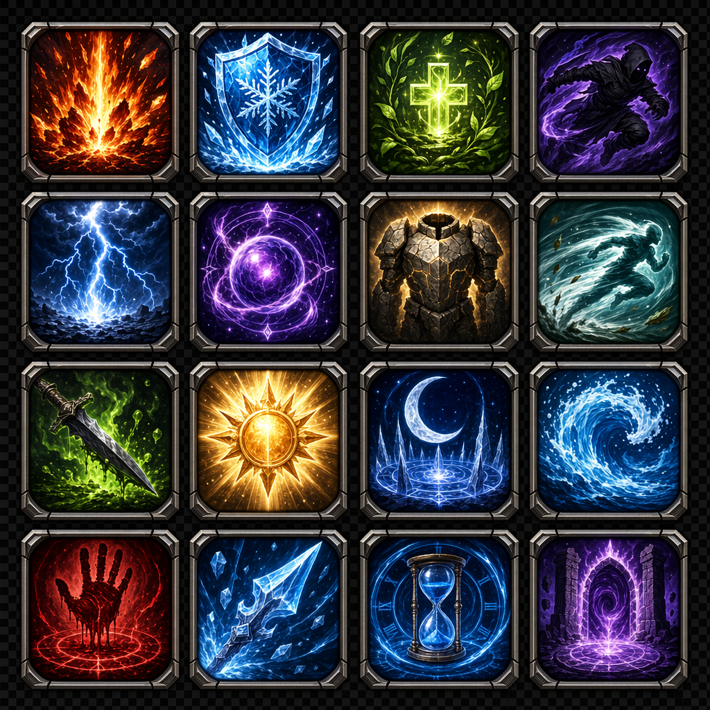 RPG Ability Icon Sheet generated output
