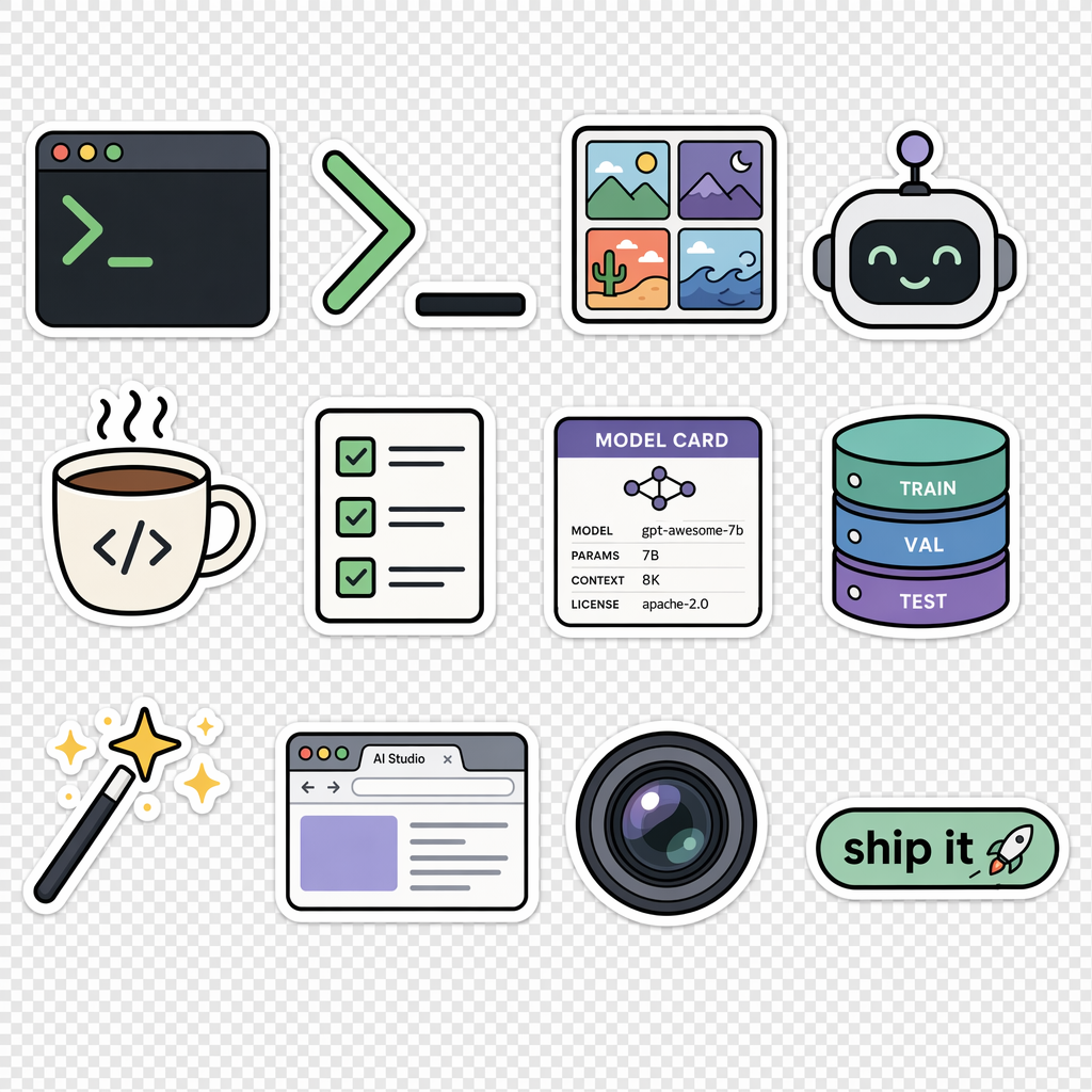Developer Sticker Sheet generated output